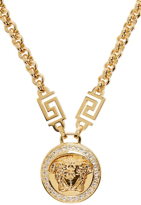 versace medallion chain necklace